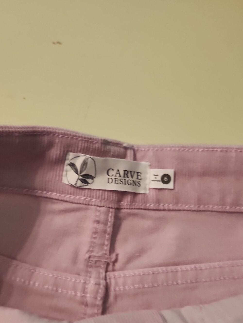 Carve Designs Lavender Corduroy Frayed-Hem Bermudas - Picture 3 of 5